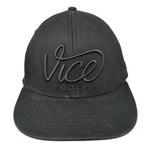 Vice Golf Fitted Baseball Cap Black XL Lightweight Embroidered A-Flex 6 Panel